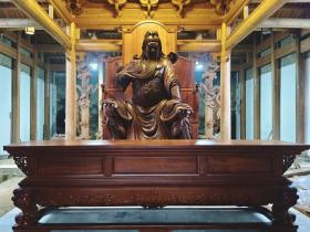 武夷山古汉城关圣庙,中国最大千年楠木关圣像